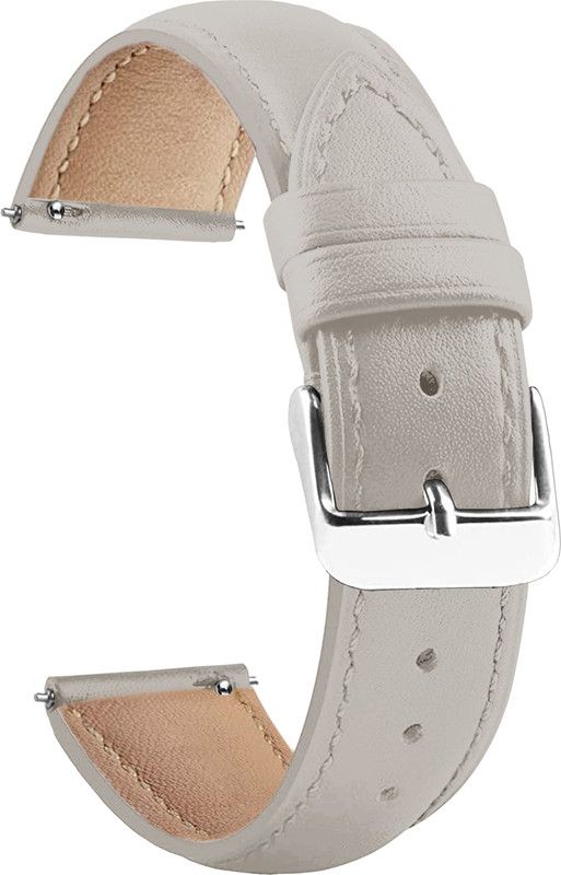 ACM Watch Strap Leather Belt for Ambrane Wise Glaze Smartwatch Band White Smart Watch Strap  (White)