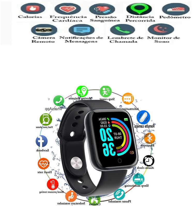 Y2H Enterprises A24_Y68 ULTRA COOL WACTH fitness BAND black color (pack of 1) Smartwatch  (Black Strap, FREE)