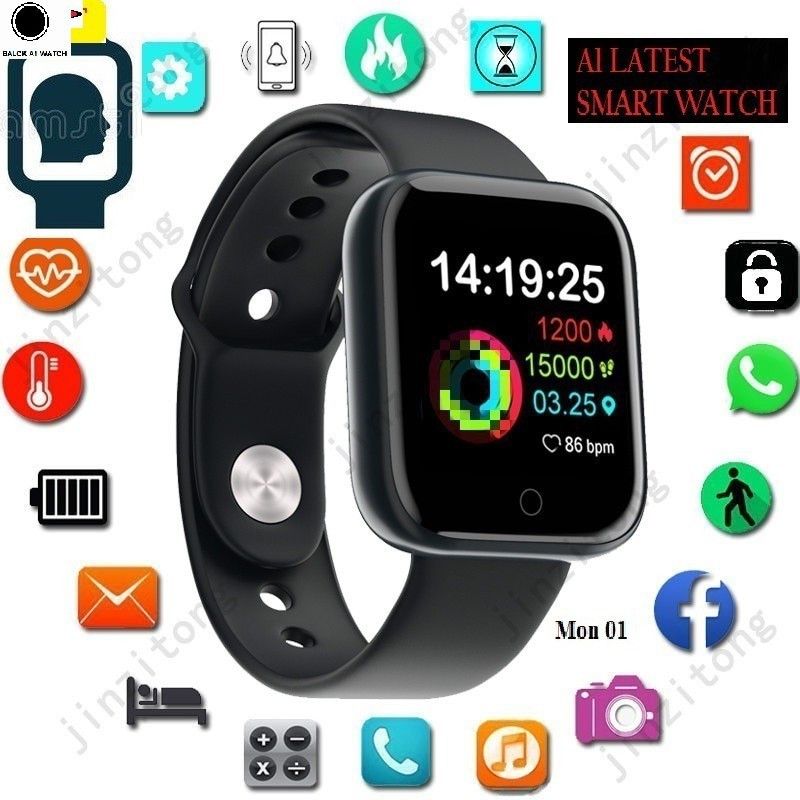 DEROWN S1944_A1 ADVANCE STEP COUNT MULTI FACES SMART WATCH BLACK(PACK OF 1) Smartwatch  (Black Strap, Free)