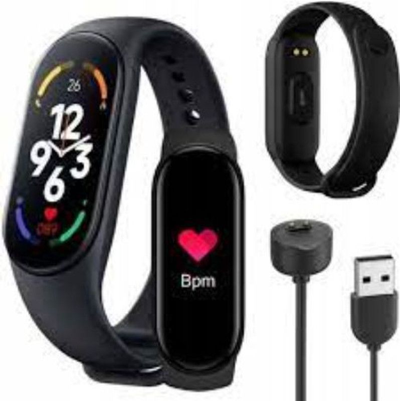 GUGGU EBC_144N_M7 Smart band  (Black Strap, Size : Free Size)