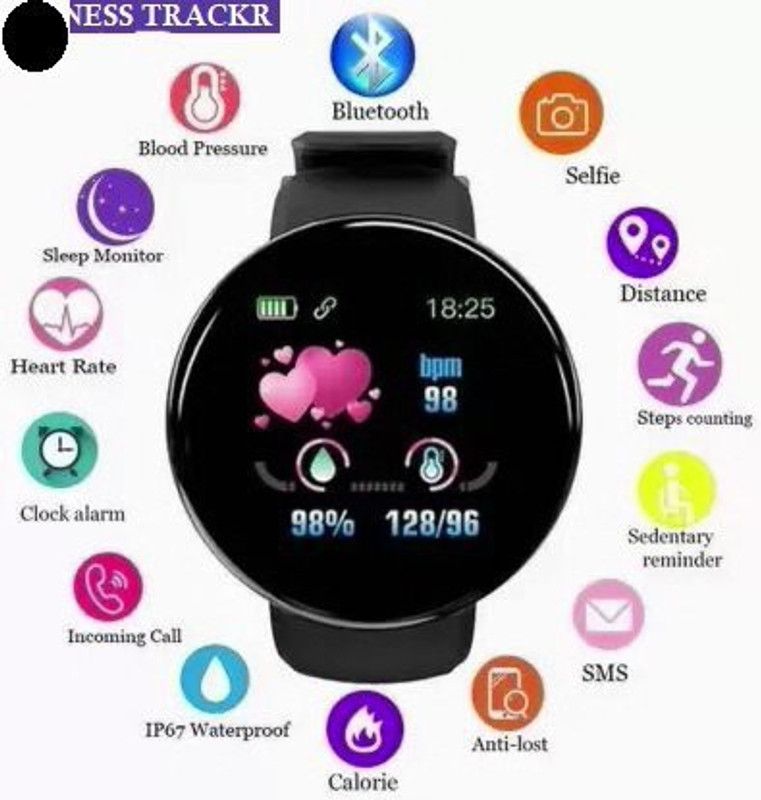Bydye A178 D18_ MAX FITNESS TRACKER MULTI FACES SMART WATCH BLACK (PACK OF 1) Smartwatch  (Black Strap, free)