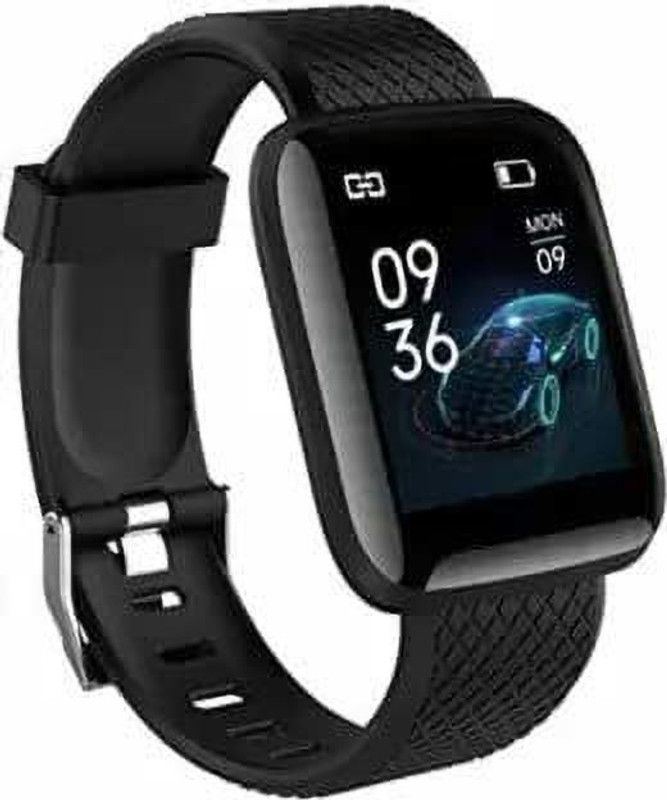MZXQA ID116 SUNNY143 Smart Bracelet Screen Tracker Fitness Smartwatch  (Black Strap, free)