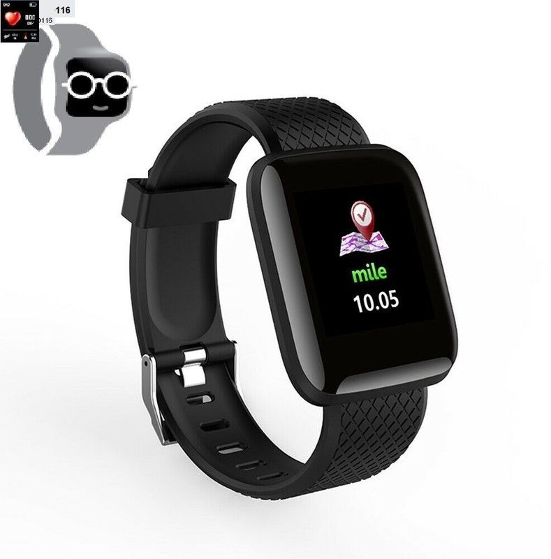 YORBAX A2295 ID116_PLUS ACTIVITY TRACKER MULTI FACES SMART WATCH (PACK OF 1) Smartwatch  (Black Strap, Free)