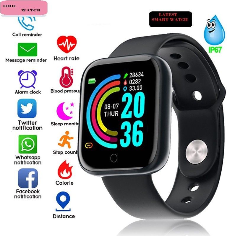 Stybits A2297_A1 LATEST FITNESS TRCAKER STEP COUNT SMART WATCH BLACK(PACK OF 1) Smartwatch  (Black Strap, Free)