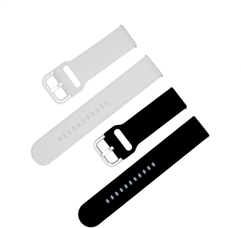 BLACK LOVIES 22 mm Strap compatible with D i z o watch R Smart Watch Strap  (Black, White)