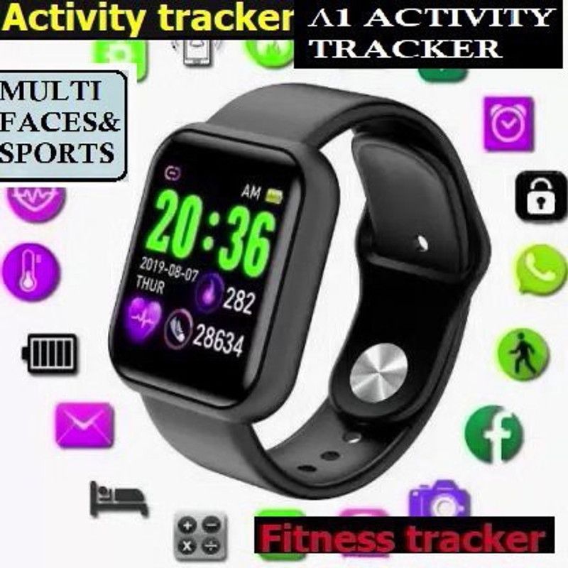 Bashaam OP1694_D20 PRO ACTIVITY TRACKER SLEEP MODE SMART WATCH BLACK(PACK OF 1) Smartwatch  (Black Strap, free)