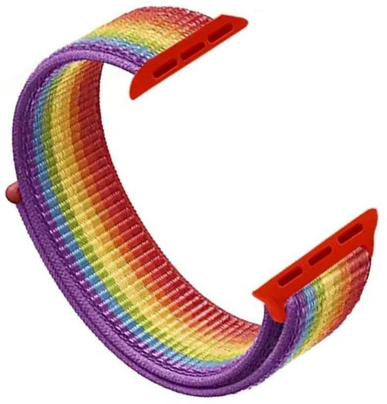 Frazil Soft Lightweight Breathable Nylon Loop Sport 42mm/44mm Band Rainbow Smart Watch Strap  (Mullti Color)