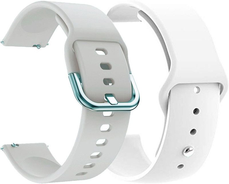 AOnes Pack of 2 Silicone Watch Strap for Fitshot Crystal Smart Watch Strap  (White)