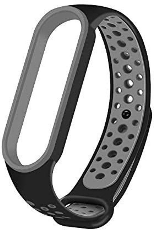 NAFA Band 5 and 6 (Black Grey) Soft Silicon Replacement Adjustable Smart Band Strap Smart Band Strap  (Mullti Color)