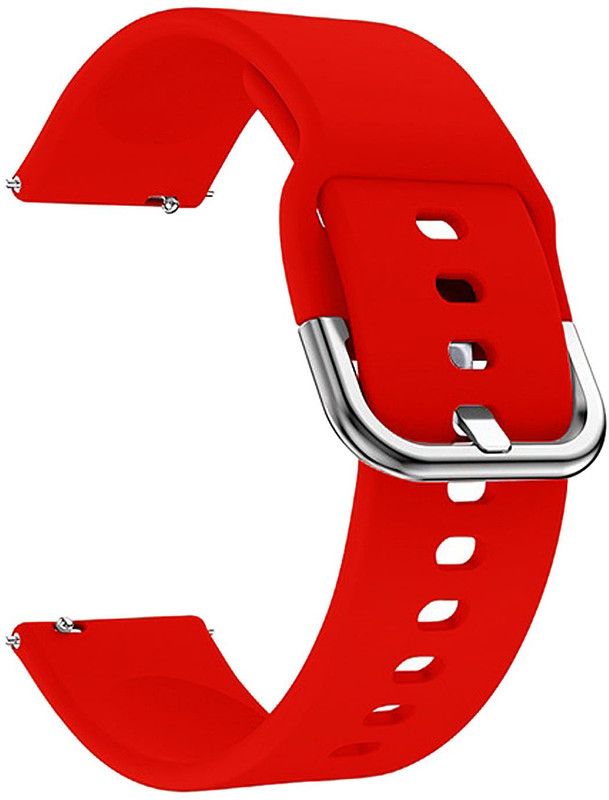 AOnes 20mm Silicone Belt Watch Strap with Metal Buckle Compatible for Zebronics 2220ch Smart Watch Strap  (Red)
