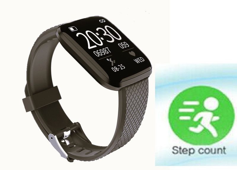 Ykarn Trades AQ458/ID116 ADVANCE FITNESS TRACKER MULTI FACES SMART WATCH BLACK(PACK OF 1) Smartwatch  (Black Strap, free)