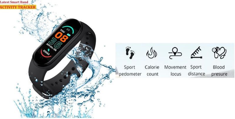 Jocoto S1066(M6) PRO FITNESS TRACKER MULTI SPORTS SMART WATCH BLACK(PCAK OF 1) Smartwatch  (Black Strap, Free)