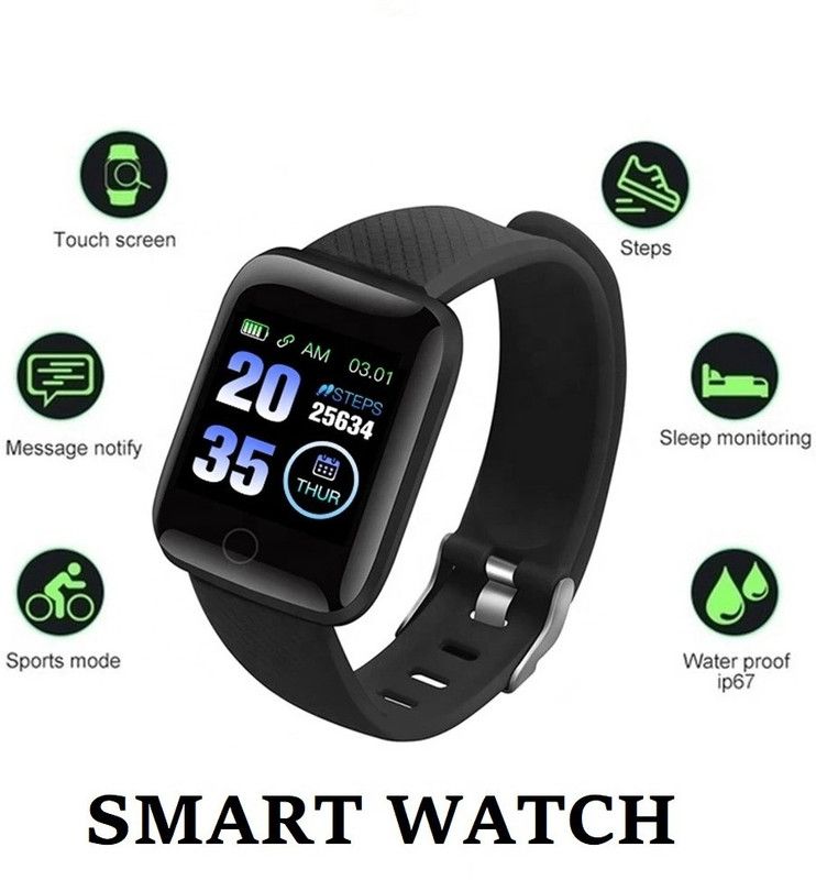 Stybits VI53_ID116 Pro Sleep Monitor, Step Count Smart Watch Black Only (Pack of 1) Smartwatch  (Black Strap, Free)
