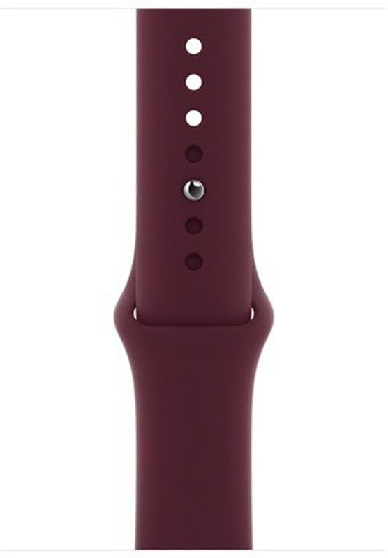 SCANDY iWatch Compatible 42 44mm SiliconeWristband|Series SE 6/5/4/3/2/1.PLUM Smart Watch Strap  (Red)