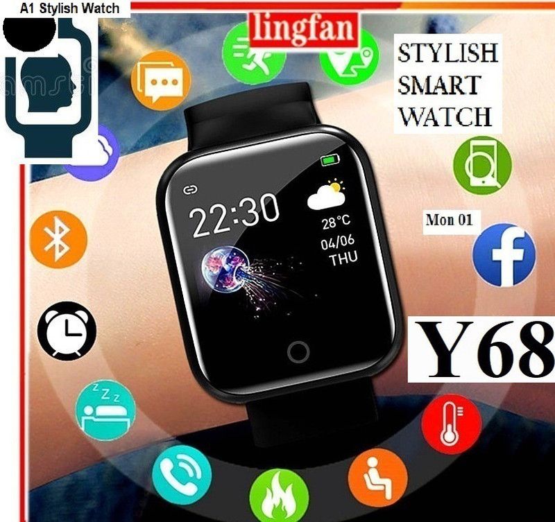 BYDYE -MA_NOV-Y68_122 Smartwatch  (Black Strap, Free)