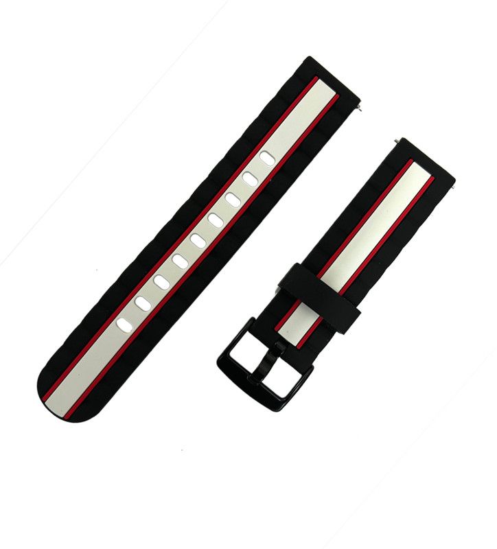 Melfo Three Tone Strap Compatible with Realme Techlife Watch S100 Smart Watch Strap  (Black, Red, White)