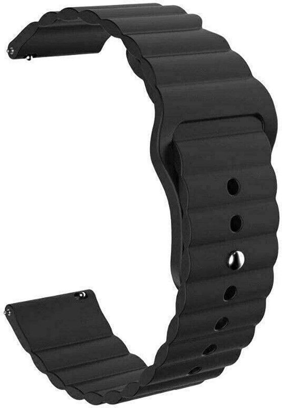 valente Premium Silicone 20 mm Band Strap Compatible with AmazeFit BIP/BIP Lite/AmazeFit GTS, Amazefit GTR (42mm) / RealMe Classic, Smartwatches with 20mm Lugs Smart Watch Strap  (Black)