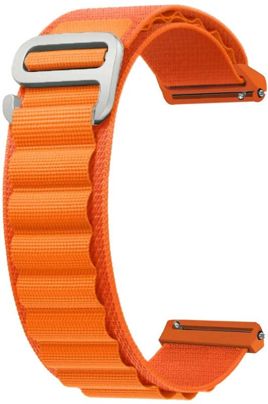 ACM Watch Strap Nylon Hook for Zebronics 920ch Zeb-Fit Smartwatch Belt Orange Smart Watch Strap  (Orange)