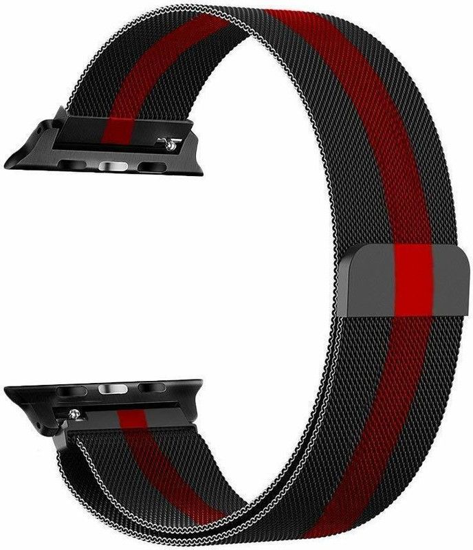 Big Wings Premium Milanese Loop Smartwatch Straps for FIREBOLTT VISIONARY/ RING PLUS /CALL Smart Watch Strap  (Black, Red)