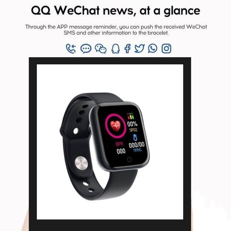 Ykarn Trades Y68 smart band with colorful themes display (black strap only) Smartwatch  (Black Strap, Free size)