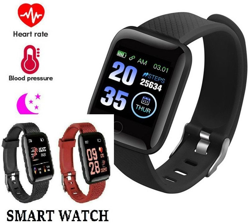 Ykarn Trades VI162_ID116 Plus Fitness Tracking, Step Count Smart Watch Black Only (Pack of 1)  (Black Strap, Size : Free)