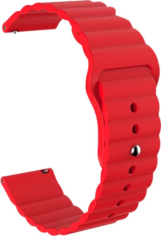 ACM Watch Strap Wave Belt for Portronics Kronos X1 Smartwatch Band Red Smart Watch Strap  (Red)