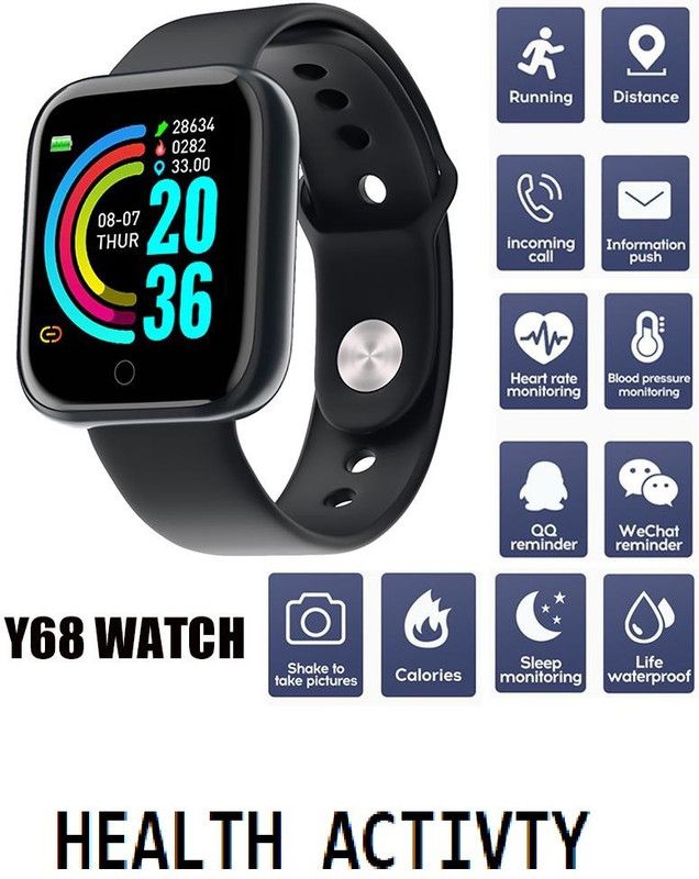 Bydye A91_D20 MAX BLUETOOTH SMART WATCH BLACK ONLY (PACK OF 1) MAX Smartwatch  (Black Strap, free)