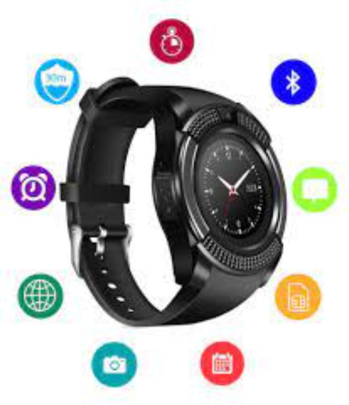 SYARA DBD_222N_V8 Smart Watch memory card sim support fitness tracker 4G Smartwatch  (Black Strap, Free Size)