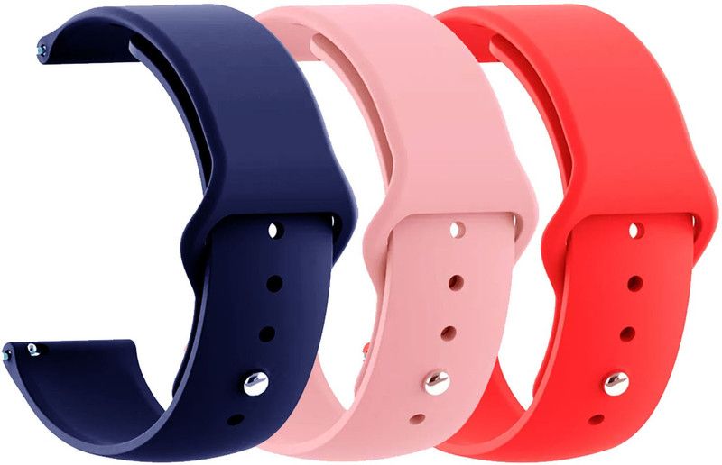 AOnes Pack of 3 Silicone Belt Watch Strap for Samsung Galaxy Watch 4 40mm Smart Watch Strap  (Blue, Pink, Red)