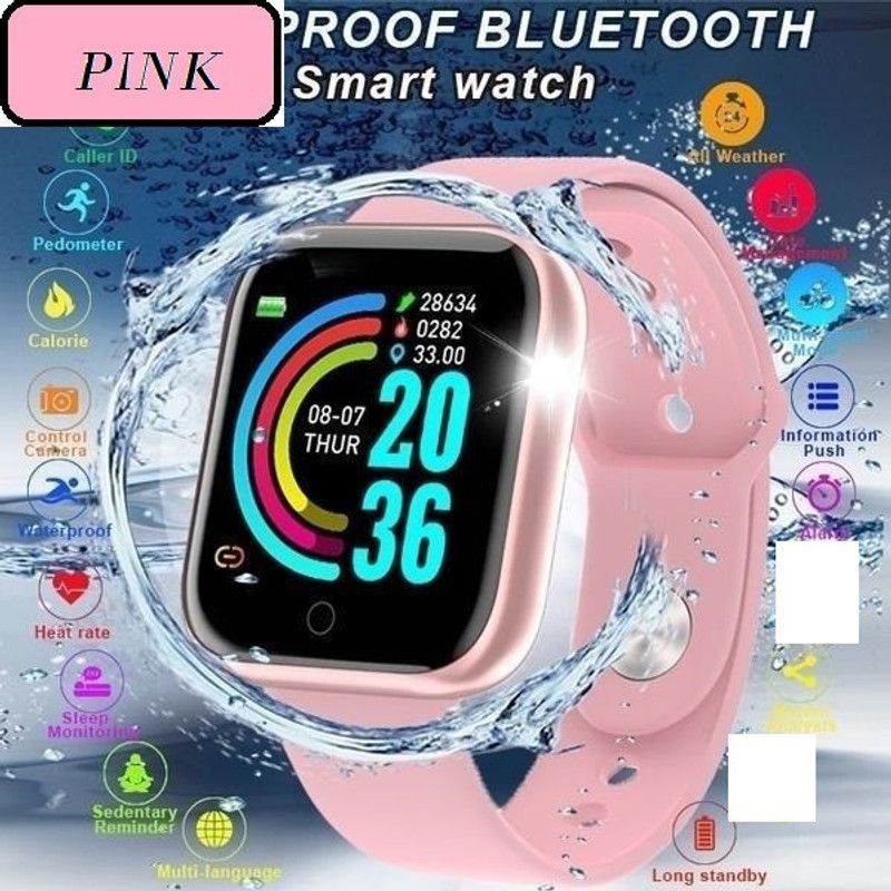 Bashaam B510_D20 ADVANCE STEP COUNT FITNESS TRACKER SAMRT WATCH PINK(PACK OF 1) Smartwatch  (Pink Strap, Free)