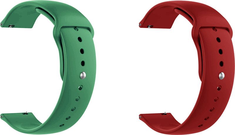 ACM Pack of 2 Watch Strap for Fire-Boltt Ring 3 Bsw043 Smartwatch Belt (Green/Red) Smart Watch Strap  (Mullti Color)