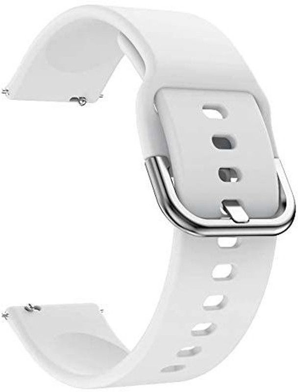 AOnes 20mm Silicone Belt Watch Strap with Metal Buckle Compatible for Zebronics 6220ch Smart Watch Strap  (White)