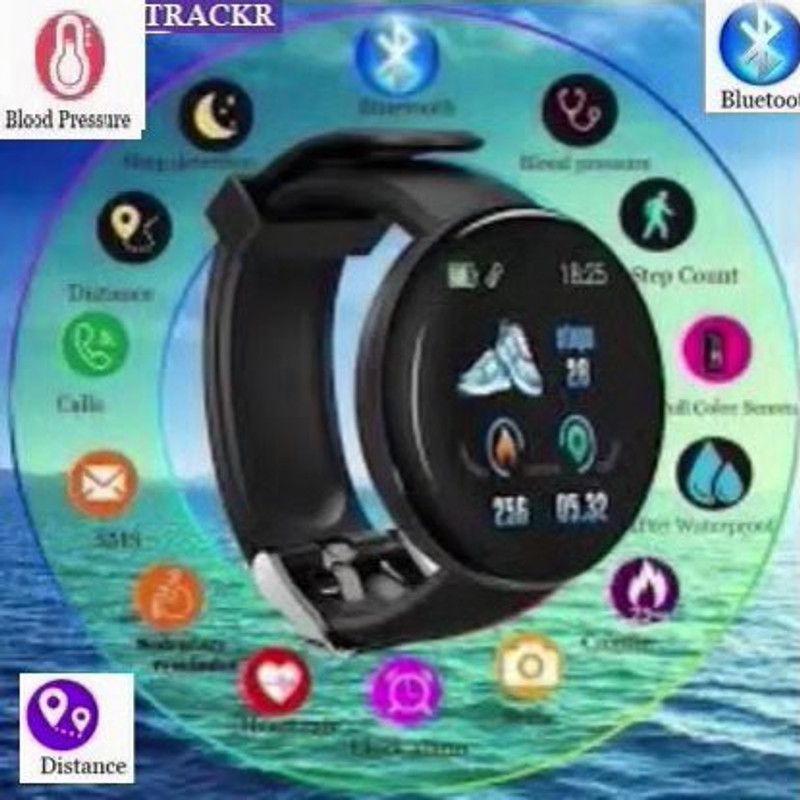 JOCOTO AQ709 D18_LATEST FITNESS TRACKER HEART RATE SMART WATCH BLACK(PACK OF 1) Smartwatch  (Black Strap, Free)