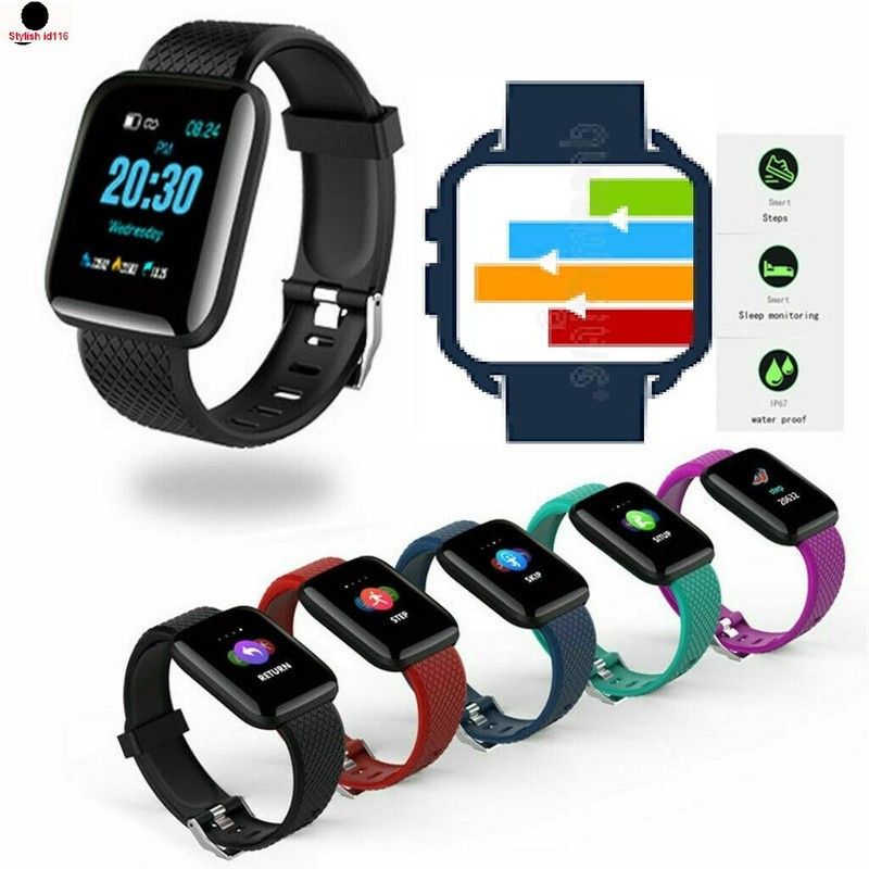 Actariat A1416 ID116_ADVANCE ACTIVITY TRACKER MULTI FACES SMART WATCH (PACK OF 1) Smartwatch  (Black Strap, Free)