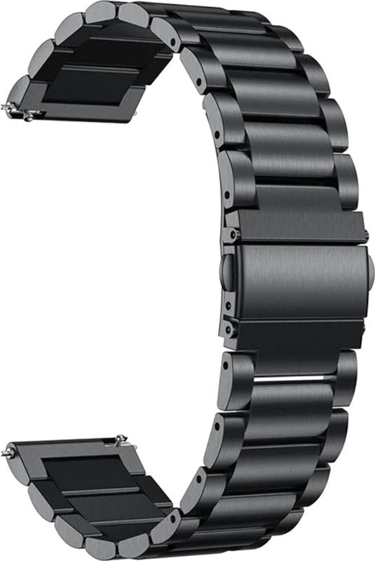 ACM Watch Strap Metal 20mm for |Fire Boltt Ninja 7 Smartwatch Black Smart Watch Strap  (Black)