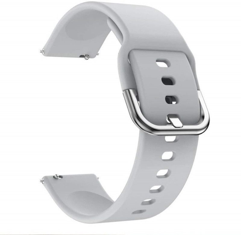 gettechgo Silicon 20mm Strap Metal Buckle Compatible with Amazfit Bip U / Amazfit Bip Lite / Amazfit GTS 1 / 2 / 2e / Mini. Smart Watch Strap  (Grey, Grey)