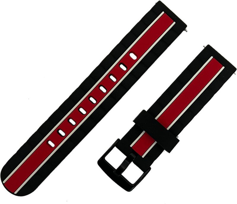 Melfo Three Tone Strap Compatible with Boat Wave Ultima Max Smart Watch Strap  (Black, White, Red)