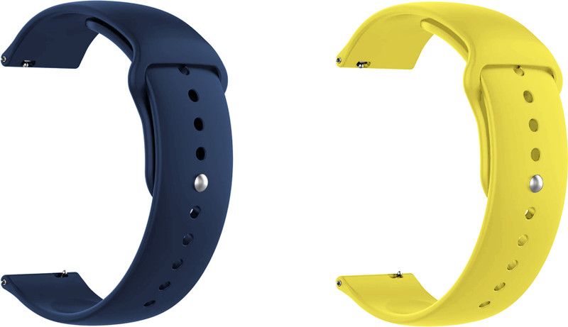 ACM Pack of 2 Watch Strap for Fire-Boltt Ring 3 Bsw043 Smartwatch (Dark Blue/Yellow) Smart Watch Strap  (Mullti Color)