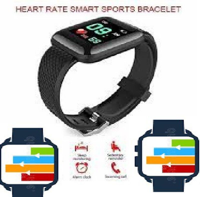 Ykarn Trades AW152/ ID116 PRO HEART RATE SLEEP TRACKER BLUETOOTH SMART WATCH(PACK OF 1) Smartwatch  (Black Strap, free)