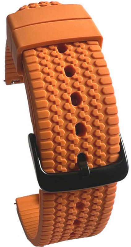 Melfo Textured Rubber Strap Compatible with Noise Evolve 2 Smart Watch Strap  (Orange)