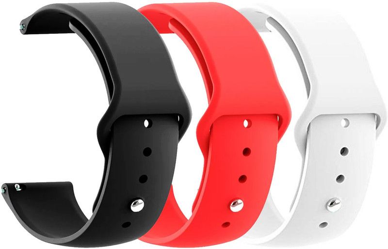 AOnes Pack of 3 Silicone Belt Watch Strap for Huawei Watch 2 Classic Smart Watch Strap  (Black, Red, White)