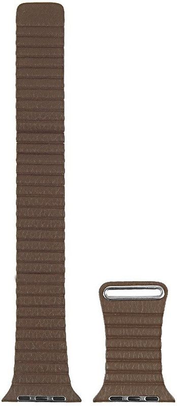 Frazil Adjustable Leather 42mm/44mm Band with Strong, Ultra Secure Magnetic Closure Brown Smart Watch Strap  (Brown)