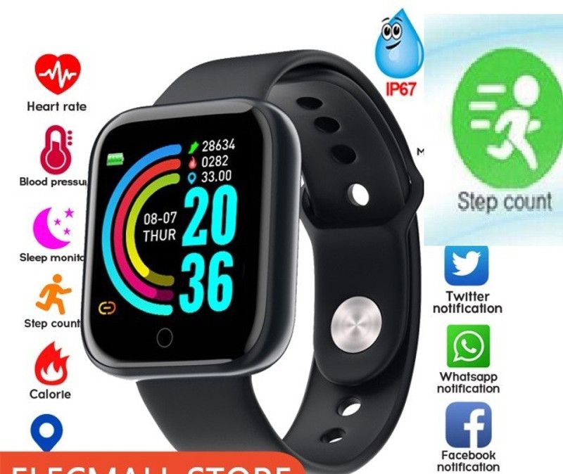 Y2H Enterprises RA369/ Y68 PRO FIITNESS TRACKER MULTI FACES SMART WATCH BLACK(PACK OF 1) Smartwatch  (Black Strap, free)