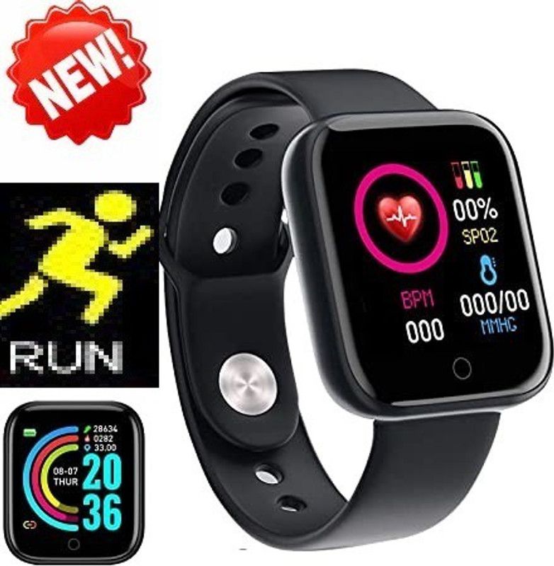 Bymaya G77(D20) ULTRA FITNESS TRACKER STEP COUNT SMART WATCGBLACK(PACK OF 1) Smartwatch  (Black Strap, free)
