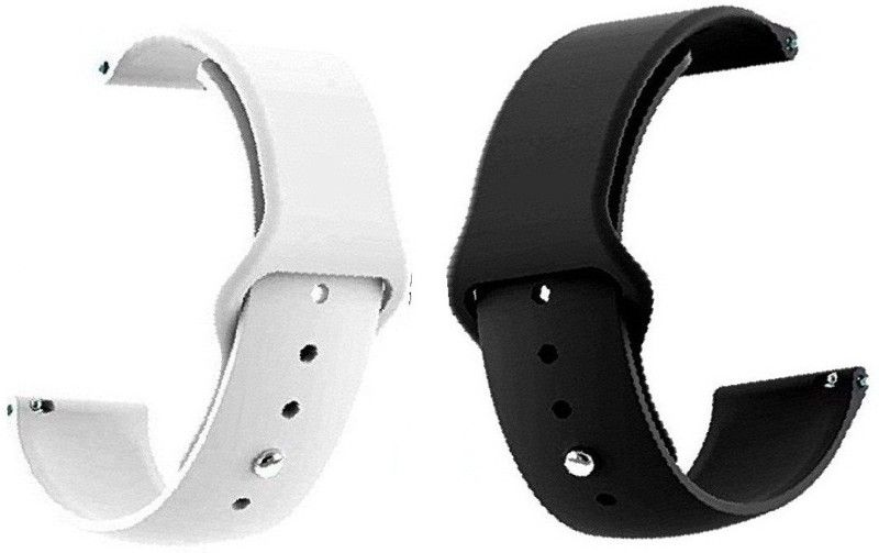 BLACK LOVIES 22 mm Silicon Smartwatch Band Straps Belt Smart Watch Strap  (Black, White)