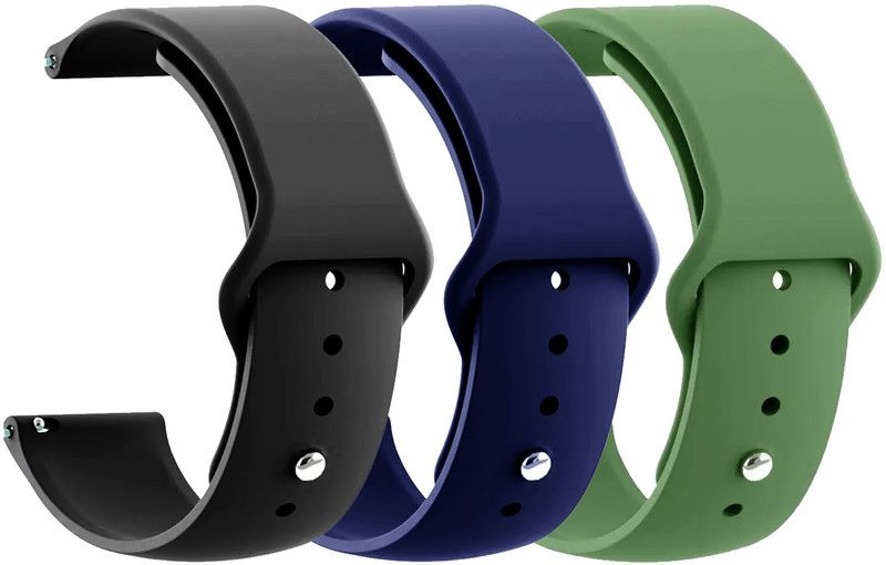 AOnes Pack of 3 Silicone Belt Watch Strap for Alt Hustle Smart Watch Strap  (Black, Blue, Green)