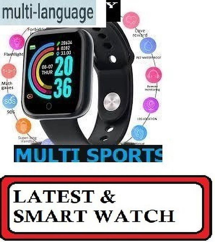 Bashaam K1932 D20 ADVANCE SLEEP MONITOR MULTI SPORTS SMART WATCH BLACK(PACK OF 1) Smartwatch  (Black Strap, Free)