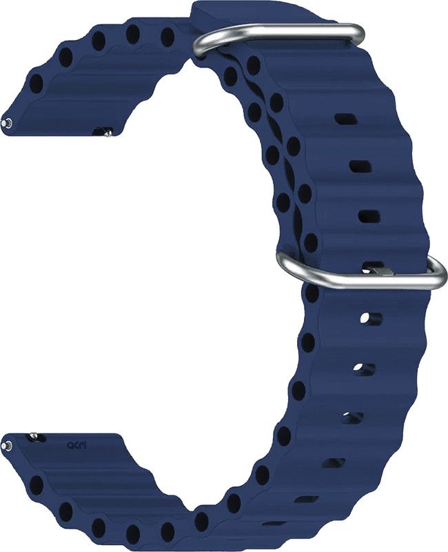 ACM Watch Strap Silicone Smart for Ambrane Wise Stud Smartwatch Belt Band Dark Blue Smart Watch Strap  (Blue)