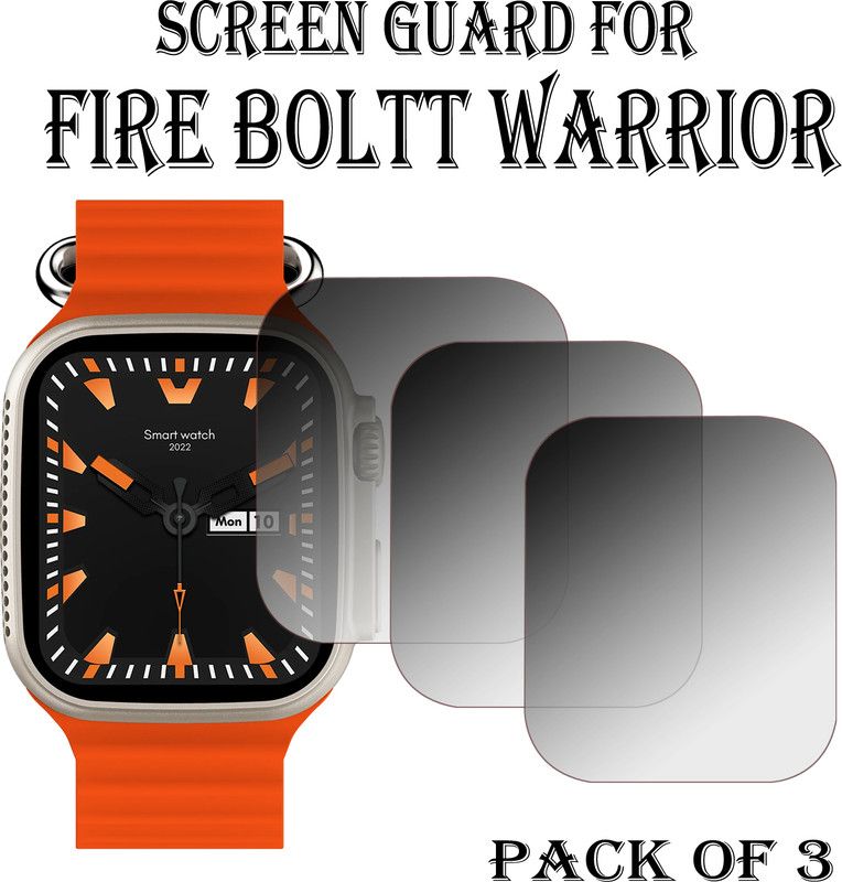 ejzatex Edge To Edge Screen Guard for FIRE BOLTT WARRIOR SMARTWATCH  (Pack of 3)