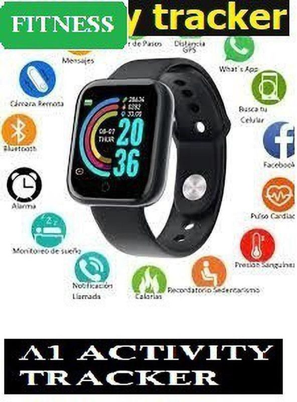 Bymaya D1804(A1) MAX SLEET TRACKER MULTI FACES SMART WATCH BLACK (PACK OF 1) Smartwatch  (Black Strap, Free)
